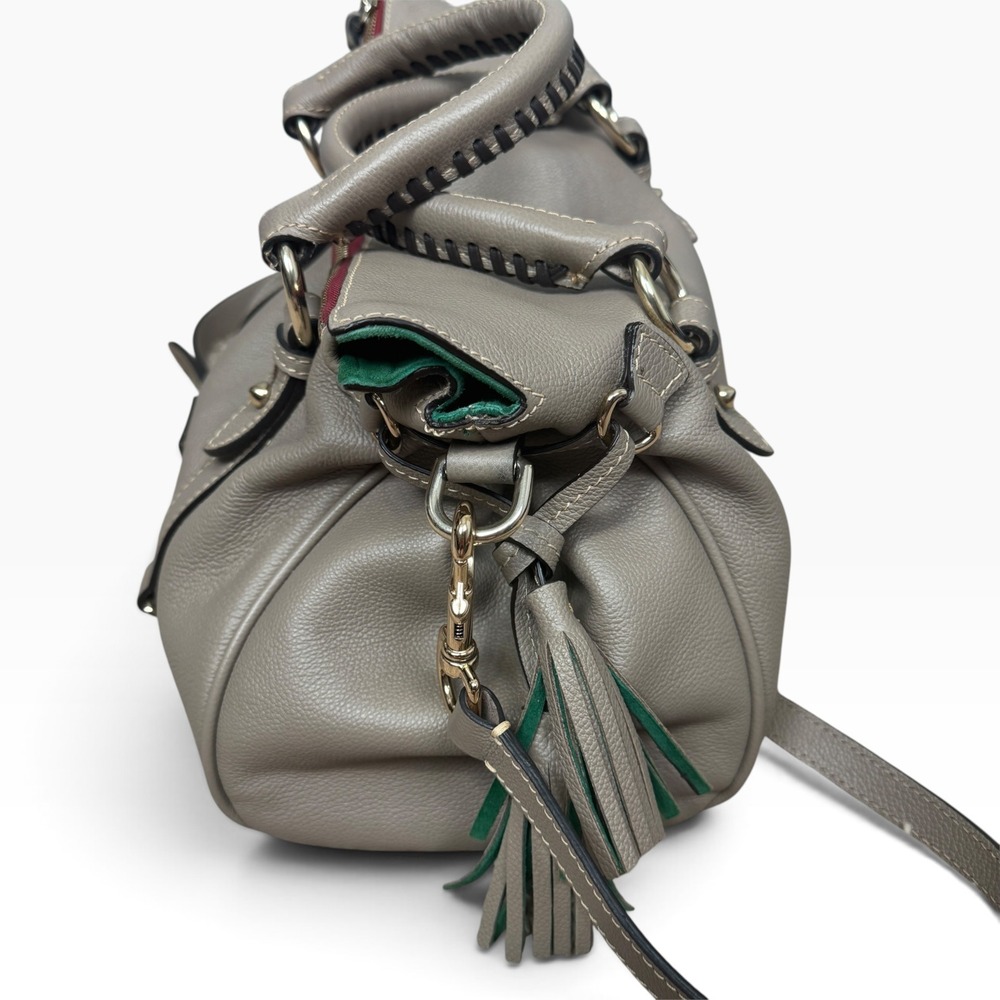 Dooney & Bourke Pebble Leather Satchel & Wallet Set Women Taupe Tassel Crossbody - Picture 8 of 16